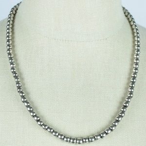 Mid Century Taxco Mexico Sterling Bead Necklace